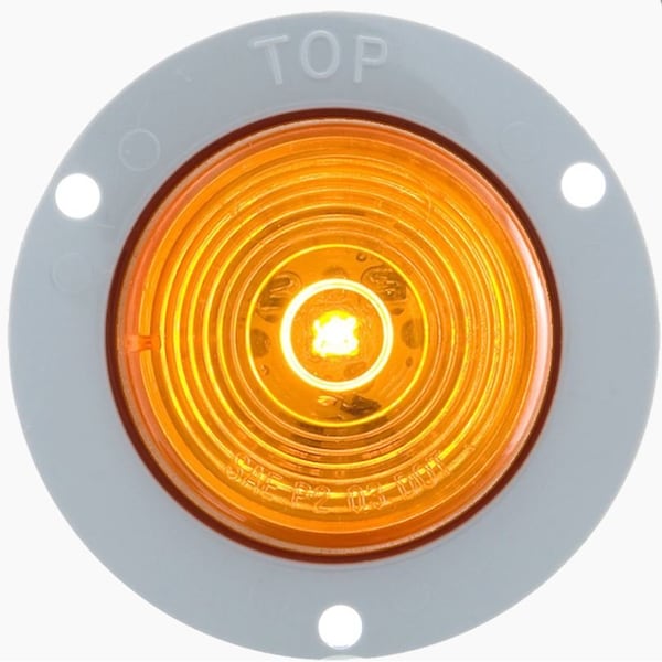Optronics Yellow 2 Recess Flange Mount Marker/Clearance Light, Gray Flange, Pl-10 Connection MCL56AFB - main